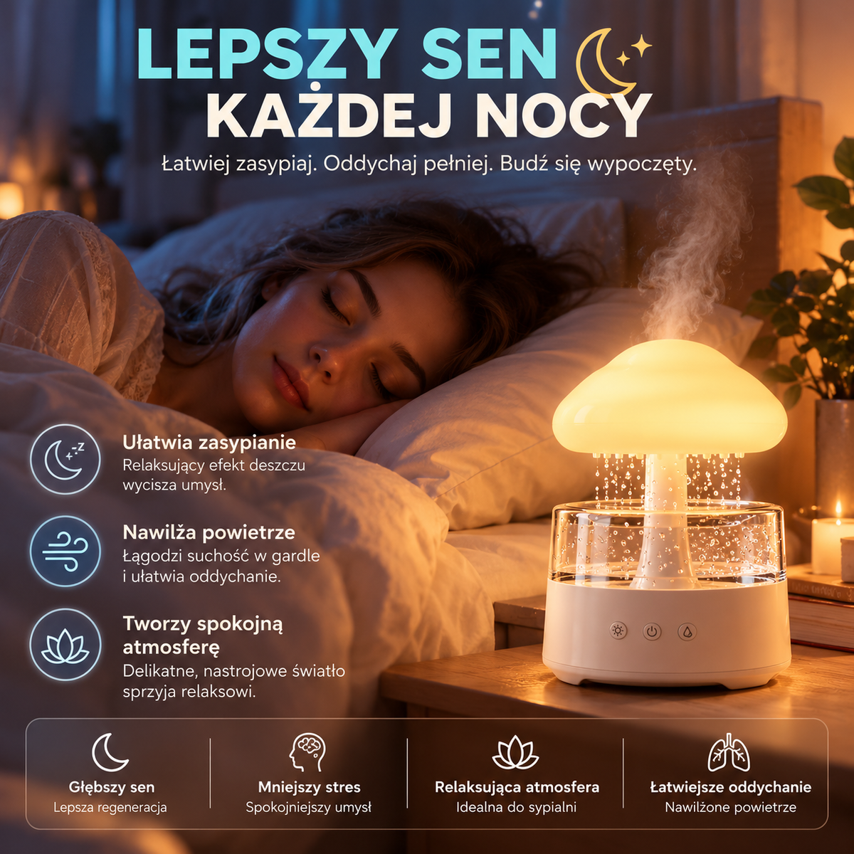 Lampuni Grzybuś – Magiczny Grzybek z Efektem Deszczu